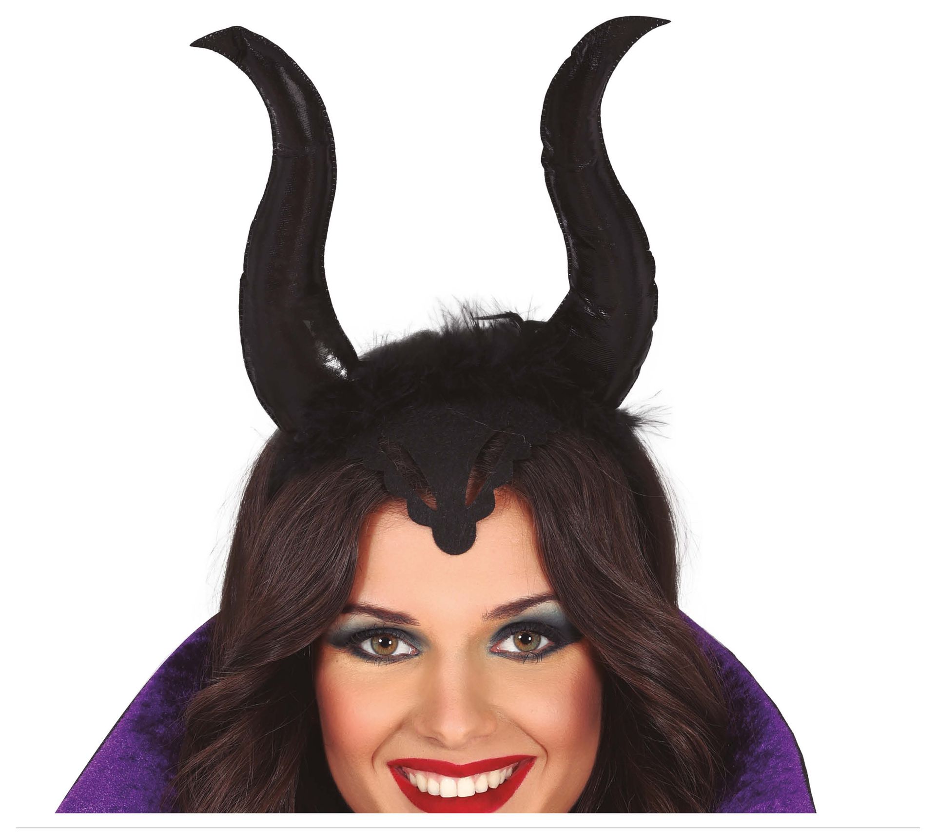 Zwarte maleficent hoorn haarband