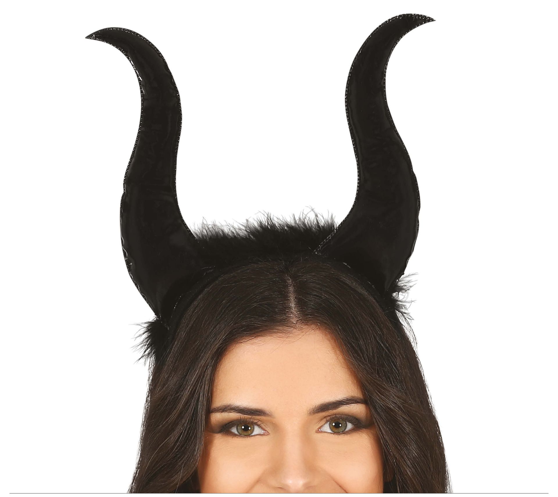 Zwarte maleficent hoorntjes haarband