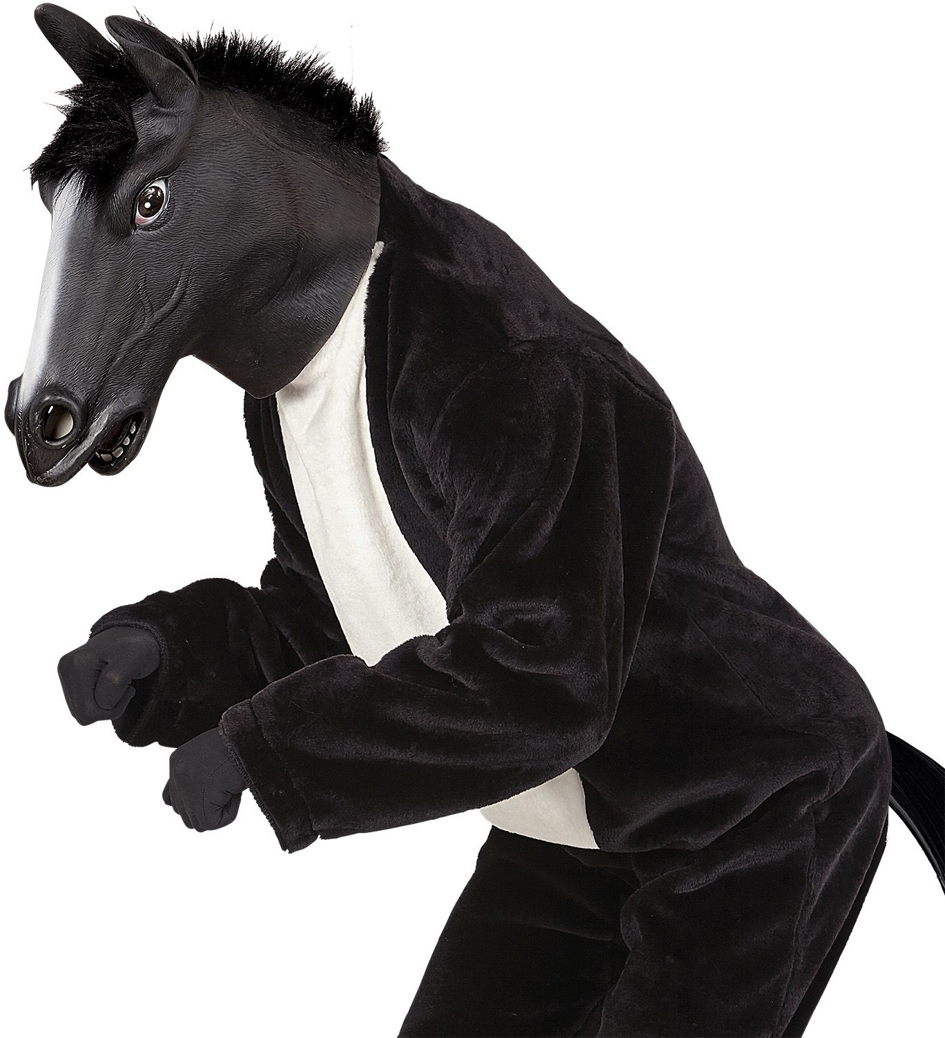 Onvoorziene omstandigheden binnenplaats stel je voor Zwarte paarden masker | Carnavalskleding.nl