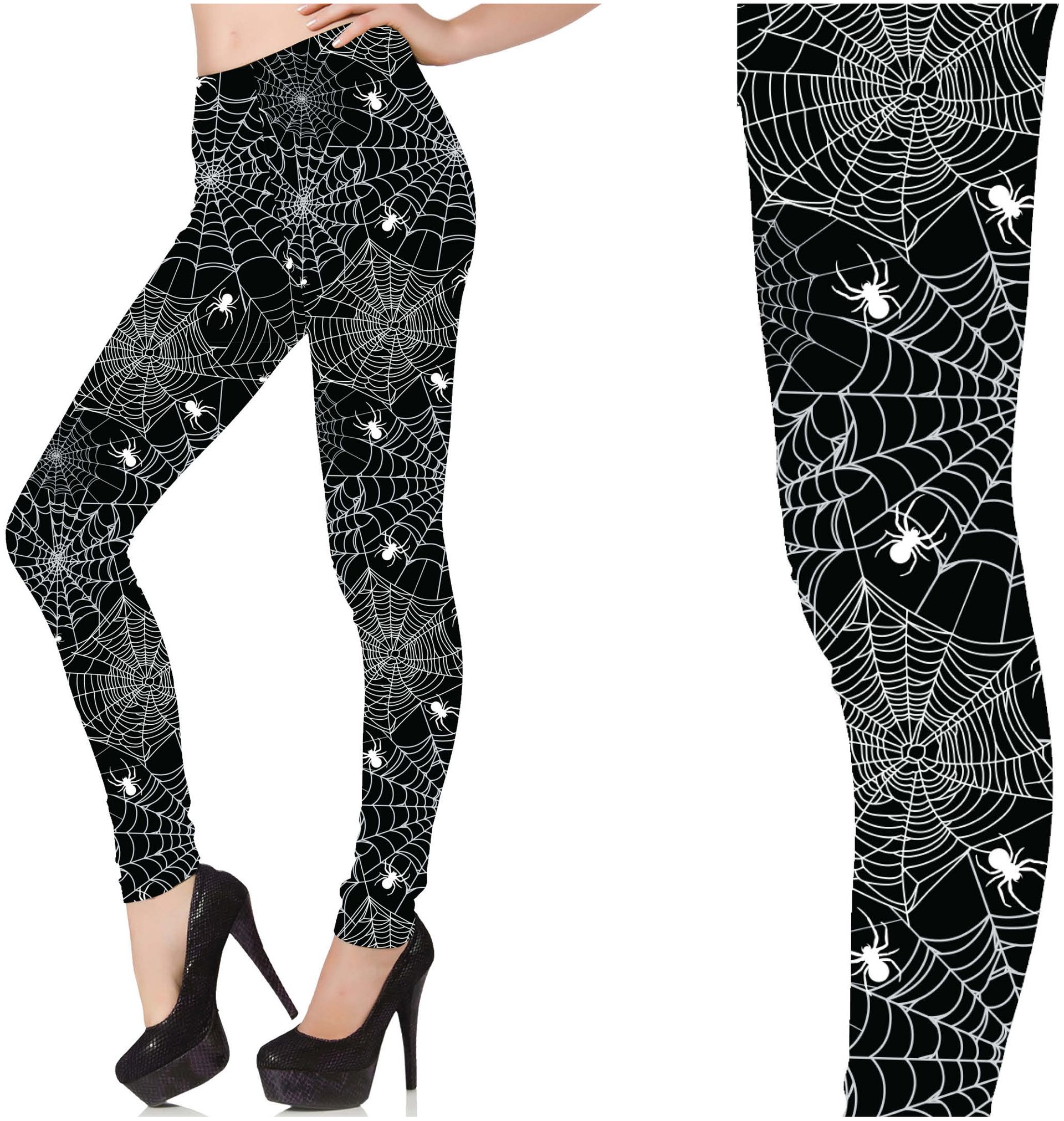 Zwarte spinnenweb legging dames